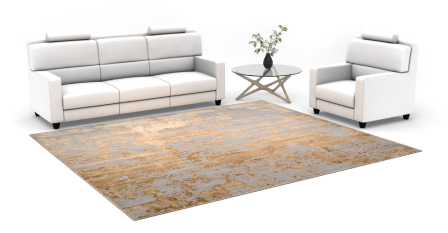 Схема 2: Ковер занимает все пространство между диваном и креслами.